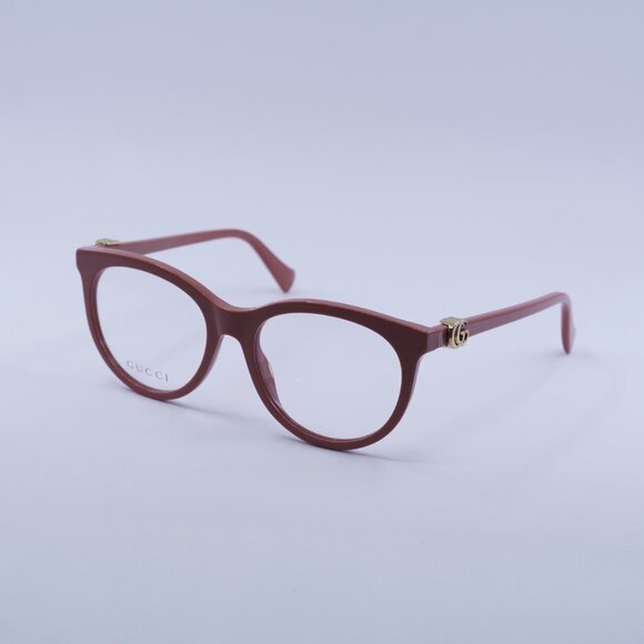 Gucci GG1074O 006 Eyeglasses Shiny Dark Pink 53mm Cat Eye Frame - Picture 1 of 10